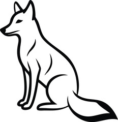 Minimalist Fox Line Art – Elegant Abstract Animal Silhouette for Logo, Tattoo, or Nature Design