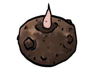 こんにゃく芋のイラスト （筆タッチ） シンプル /  Konjac Potato (Brush Style)