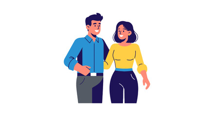 Couple Embracing, Smiling: Relationship, Love, Together, Two People, Isolated on Black