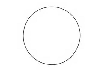 Black circle outline presented on a transparent background, perfect for use as a frame, border, or design element