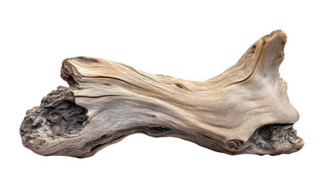 Rugged driftwood capturing essence of weathered nature