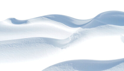 Rolling snow drifts under a bright sky