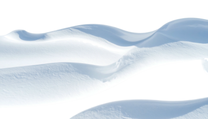 Rolling snow drifts under a bright sky