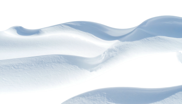 Rolling snow drifts under a bright sky