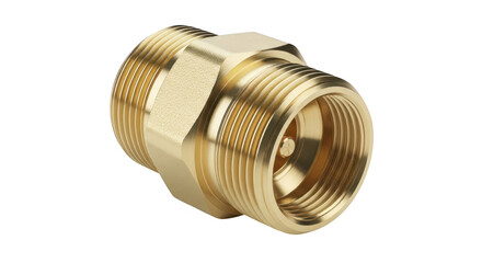 Brass fitting isolated on transparent background