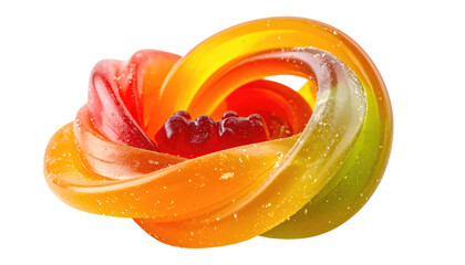 Colorful gummy spiral with bear candies