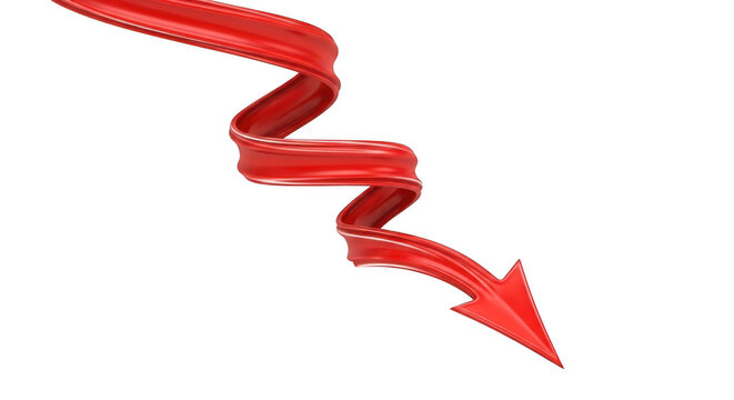 Red arrow isolated on transparent background