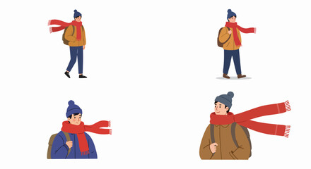 Winter gear collection with snowshoes and camping equipment