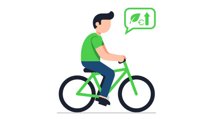 Fototapeta premium Eco-Friendly Bicyclist Conceptualizing Sustainable Investments in a Green Environment