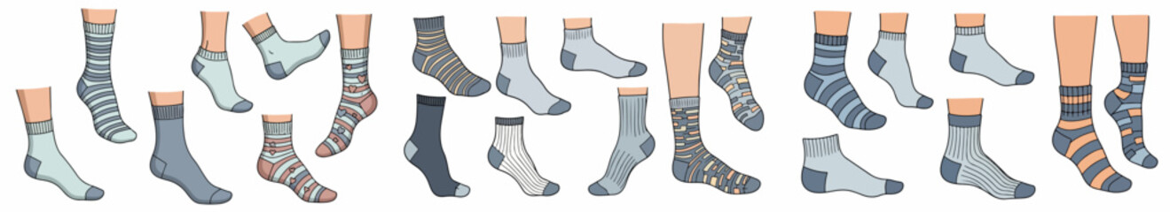 Cartoon beaver expressions set with transparent background