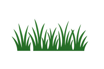 Fototapeta premium Green grass lawn cartoon creating a natural border, fresh flat style, ideal for eco themes with transparent background