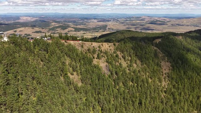 Aerial View of Zlatibor Mountain Serbia on Sunny Summer Day From Tornik Peak, Drone Shot
