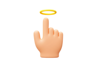 Isolated Hand with Halo, Touching the Divine, Signifying a Saint, or a Blessed Person, Rendering