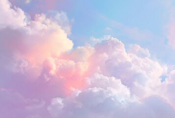 Dreamy Pastel Sky with Clouds