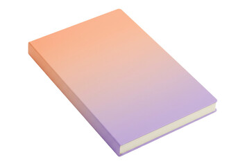 Isolated notebook with peach and purple gradient cover, for notes and creative writing