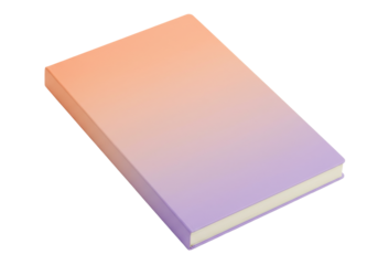 Isolated notebook with peach and purple gradient cover, for notes and creative writing