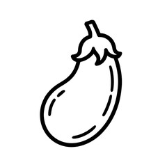 vector illustration of a eggplant coloring  page