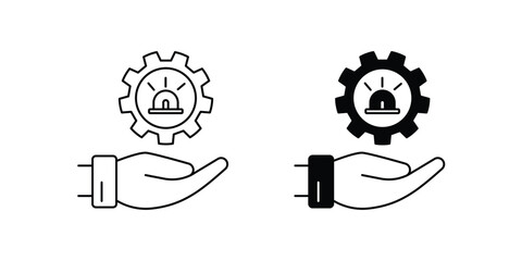 Emergency Response set icon with white background vector stock illustration