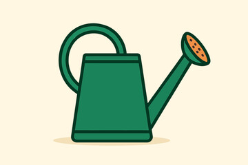 Obraz premium vector illustration of a green watering can