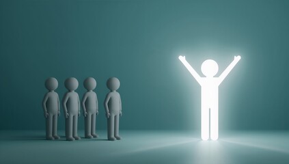 Leading the Way, Individual Success, Illuminating Path, Standing Out from the Crowd, Bright Ideas, Breakthrough Moment, Innovative Thinking