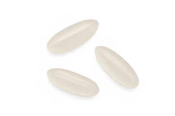 Raw rice grains floating on transparent background, symbolizing food, healthy eating, and harvest