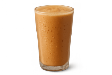 Healthy smoothie drink in a clear glass, fresh and refreshing beverage for a healthy lifestyle, transparent background