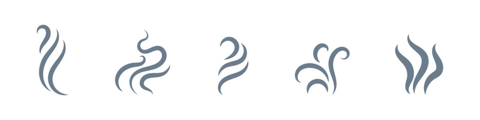 Smoke steam silhouette icon with outline style, vector illustration designs