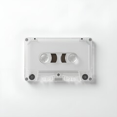 Transparent Vintage Cassette Tape Isolated on White