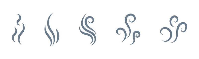 Smoke steam silhouette icon with outline style, vector illustration designs