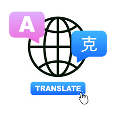 Online translation icon. Vector illustration