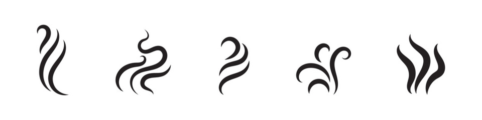 Smoke steam silhouette icon with outline style, vector illustration designs