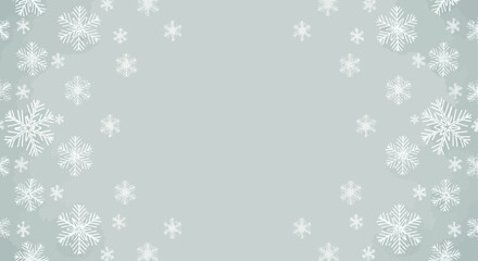 Winter Wonderland Snowflakes Floating on a Pale Grey Background