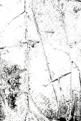 Abstract grunge black and white distressed texture torn transparent crumpled industrial overlay...