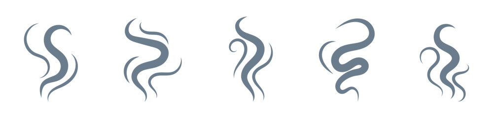 Smoke steam icon vector set, Smoke smell. Vector illustration