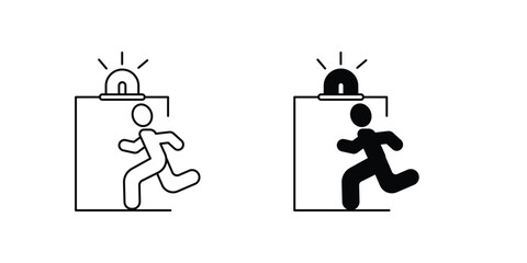 Intrusion set icon with white background vector stock illustration