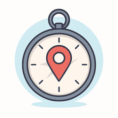 Stopwatch with Location Marker Symbol for Navigation and Timing