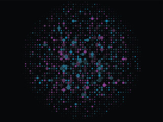 Abstract 3d sphere made of dots. Particles of a sphere. Futuristic technology style. particles in the shape of a ball.