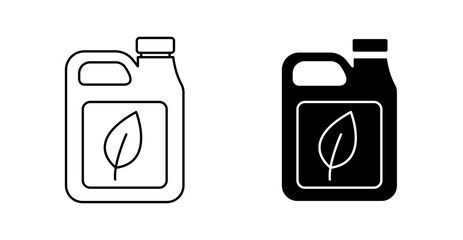 Eco Fuel Flask Icon – Sustainable Energy Bottle, Green Fuel Container, Eco Refill Concept