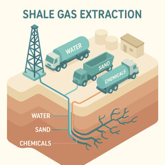 Shale Gas Extraction Process Illustration