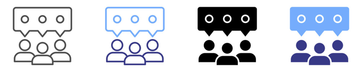 public relations icon set multiple style