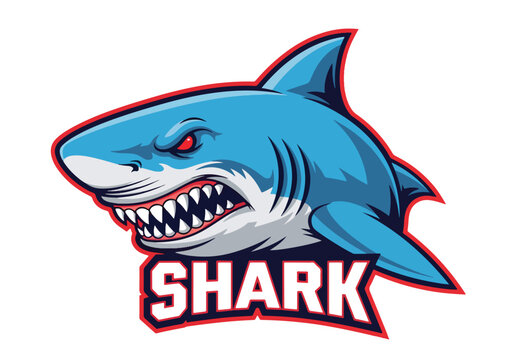 Fierce gaming shark mascot logo design - Gaming logo - Gaming Mascot - esport mascot stock illustration
