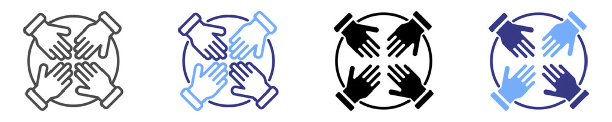partnership icon set multiple style