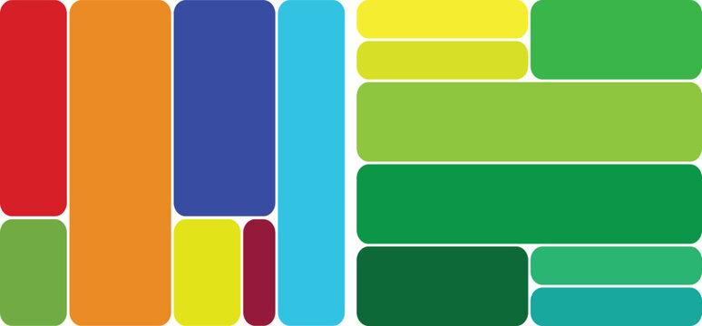 Modern bento grid layout design with clean lines and vibrant color options for web and print - Powered by Adobe