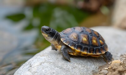 Obraz premium generate about adorable turtles captivate local enthusiasts with their charm and elegance with the theme located at the golden ratio point, without watermarks or logos