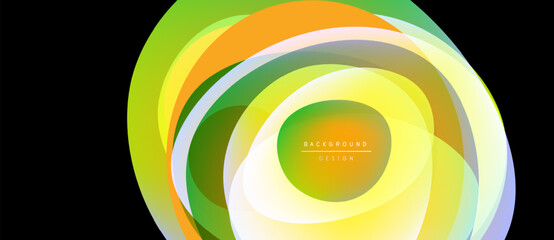 Obraz premium Abstract colorful layers create circular design. Bright gradients, smooth transitions, modern aesthetic. Background element for digital projects.