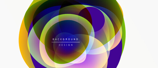 Obraz premium Abstract colorful circles overlap, creating dynamic visual effect. Text reads background design within central shape. Modern, vibrant composition.
