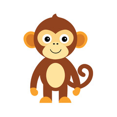 Cute monkey illustration  jungle animal vector for kids