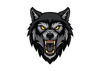 Fierce wolf mascot head gaming logo design - Gaming logo - Gaming Mascot - esport mascot stock illustration