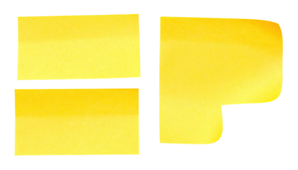 Yellow rectangles and "P" shape on black