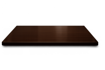 Dark wooden tabletop mock-up with clean horizontal surface for product, food or decor presentation in studio or commercial settings